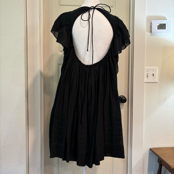 Free People Black Mini Ruffle Dress Size S - Picture 4 of 9